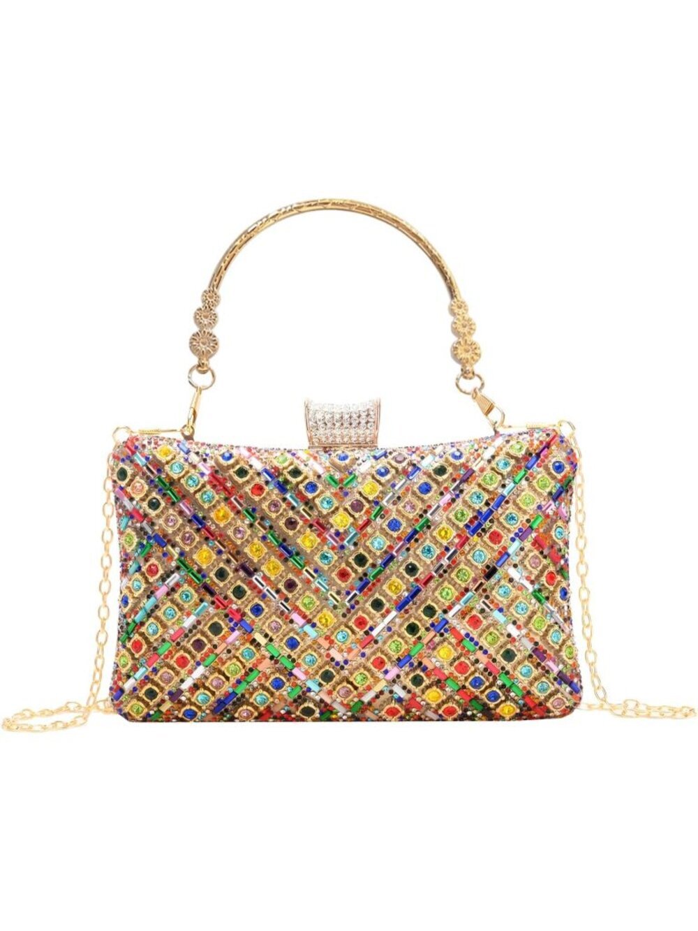 Women's Rhinestone Evening Colorful Colorful With Clasp Purse Crystal Sparkling